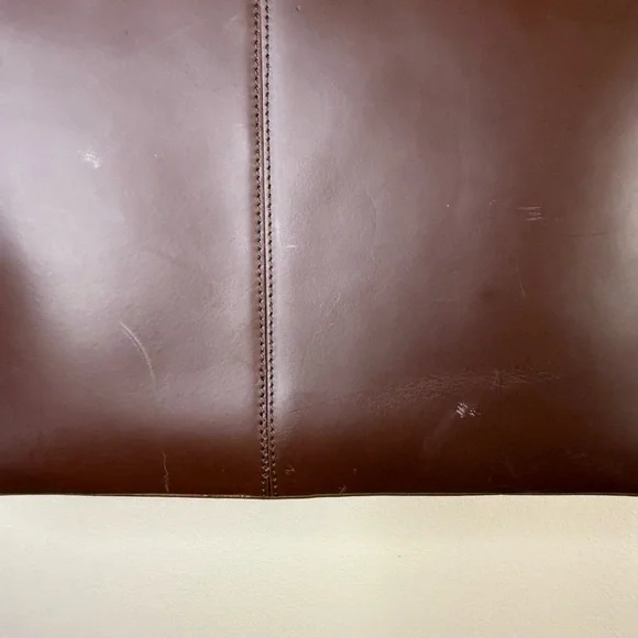 Vintage Cristian Brown Leather Double Handle Tote Bag Italy - Picture 4 of 8